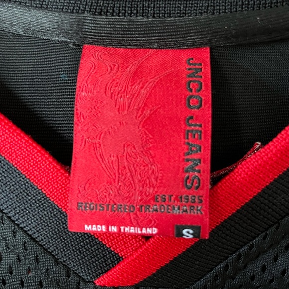 JNCO Vintage 90s Bulldog Embroidered Patch Hockey Jersey - Small - Picture 3 of 7